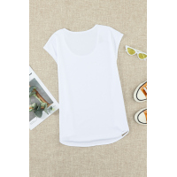 White Cut Out T-shirt