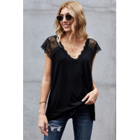 Black Lace Knit Tank