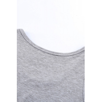 Gray Casual Women Tank Top with Multicolor Pocket