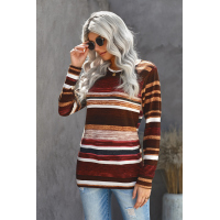 Striped Tie Dye Knit Long Sleeve Top