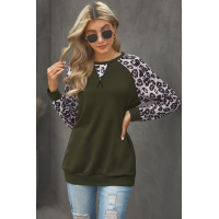 Olive Leopard Long Sleeve Top