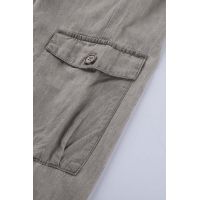 Gray Drawstring Cargo Pocketed Joggers