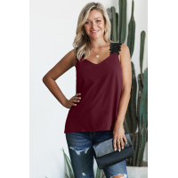 Burgundy Like An Angel Lace Cami Tank