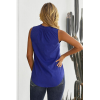 Blue Larger Than Life Neck Tie Tank Top