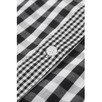 Black Gingham Play Button Up Shirt