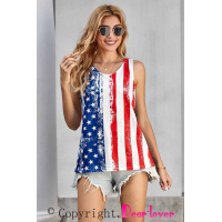 Stripes Star American Flag Print Tank Top