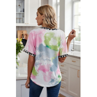 Pink Hypnotized Tie Dye Leopard Top