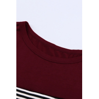 Wine Pinstripe Patch Pocket Top