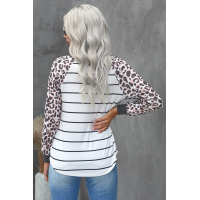 Striped Leopard Raglan Top