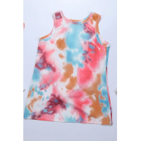 Multicolor Tie Dye Twist Detail Tank Top