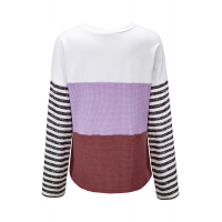 Relaxed Fit Colorblock Bell Sleeve Top