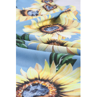 Blue Sunflower Print Tank Dress