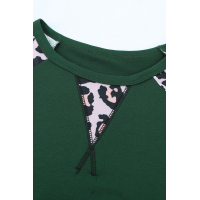 Green Leopard Long Sleeve Top