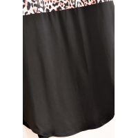 Colorblock Leopard Cotton Blend Casual Maxi T-shirt Dress