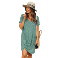 Green The Triblend Side Knot Dress