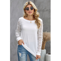 White Lace Long Sleeve Top