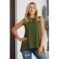 Green Relaxed Flowy Tank Top