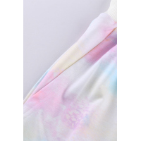 Multicolor Tie-dye Pocket Casual Pants With Slit