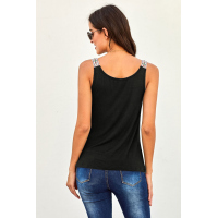 Black Twist Hem Tank Top