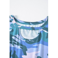 Camo Pink Striped Patchwork Tee