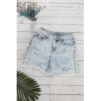 Light Blue Pocket Casual Denim Shorts