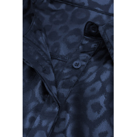 Blue Turn-down Collar Embossed Button Shirt