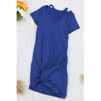 Blue Clear Skies Jersey Twist T-Shirt Dress