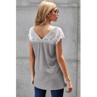 Gray Lace Knit Tank