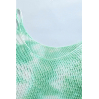 Green Tie Dye Print Knit Tank Top