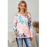 Waves Tie Dye Cold Shoulder Top