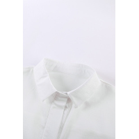 White Collared Button Short Sleeves Shirt