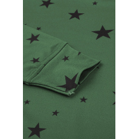 Green Round Neck Star Print Long Sleeve Top