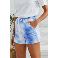 Sky Blue Tie Dye Casual Shorts