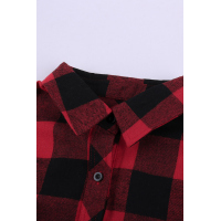 Red Buffalo Plaid Button Pocket Blouse