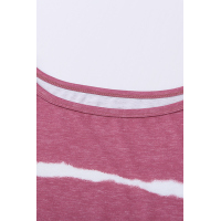 Fuchsia Tie-dye Print Loose T-shirt