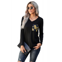 Sunflower Patch Pocket Long Sleeve Top