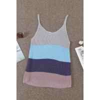 Blue Knitted Cami Tank Top