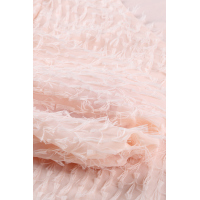 Pink Feather Balloon Sleeve Pullover Top