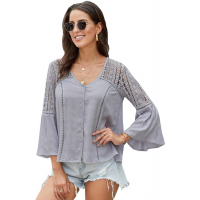 Gray The Du Jour Crochet Blouse