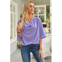 Purple Draped Blouse