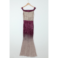 Off-the-shoulder Sequin Party Evening Maxi Dress