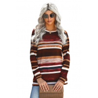 Striped Tie Dye Knit Long Sleeve Top