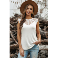 White Lace Cape Flowy Tank Top