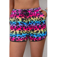 Leopard Pocketed Drawstring Shorts