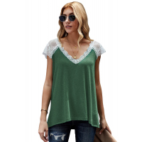 Green Lace Knit Tank