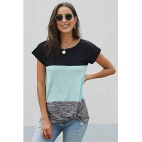 Green Color Block Twist Tee