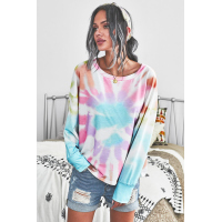 Rainbow Tie Dye Pullover Long Sleeve Top