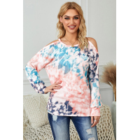 Waves Tie Dye Cold Shoulder Top