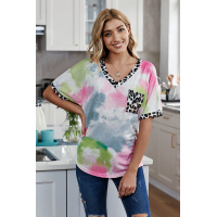 Pink Hypnotized Tie Dye Leopard Top