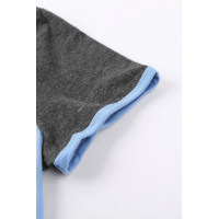 Sky Blue Color Block Pocketed T Shirt